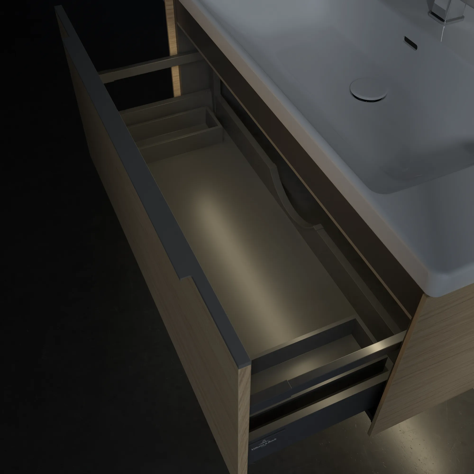 Villeroy & Boch Waschtischunterschrank „Subway 3.0“ für Schrankwaschtisch 973 × 429 × 478 mm Nordic Oak, für Becken mittig