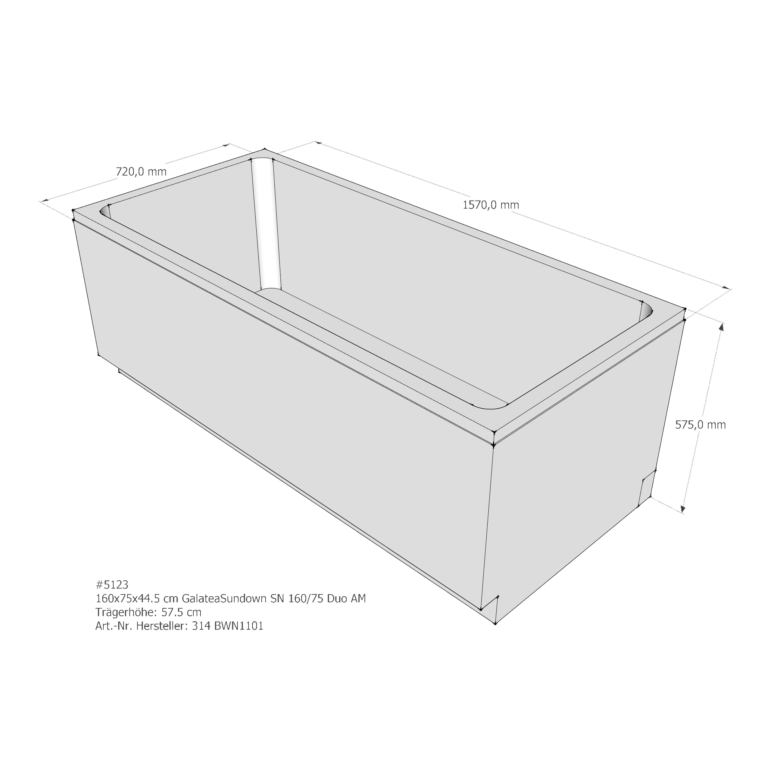 Badewannenträger für Galatea Sundown 160 × 75 × 44,5 cm Badewannenträger für Galatea Sundown 160 × 75 × 44,5 cm
