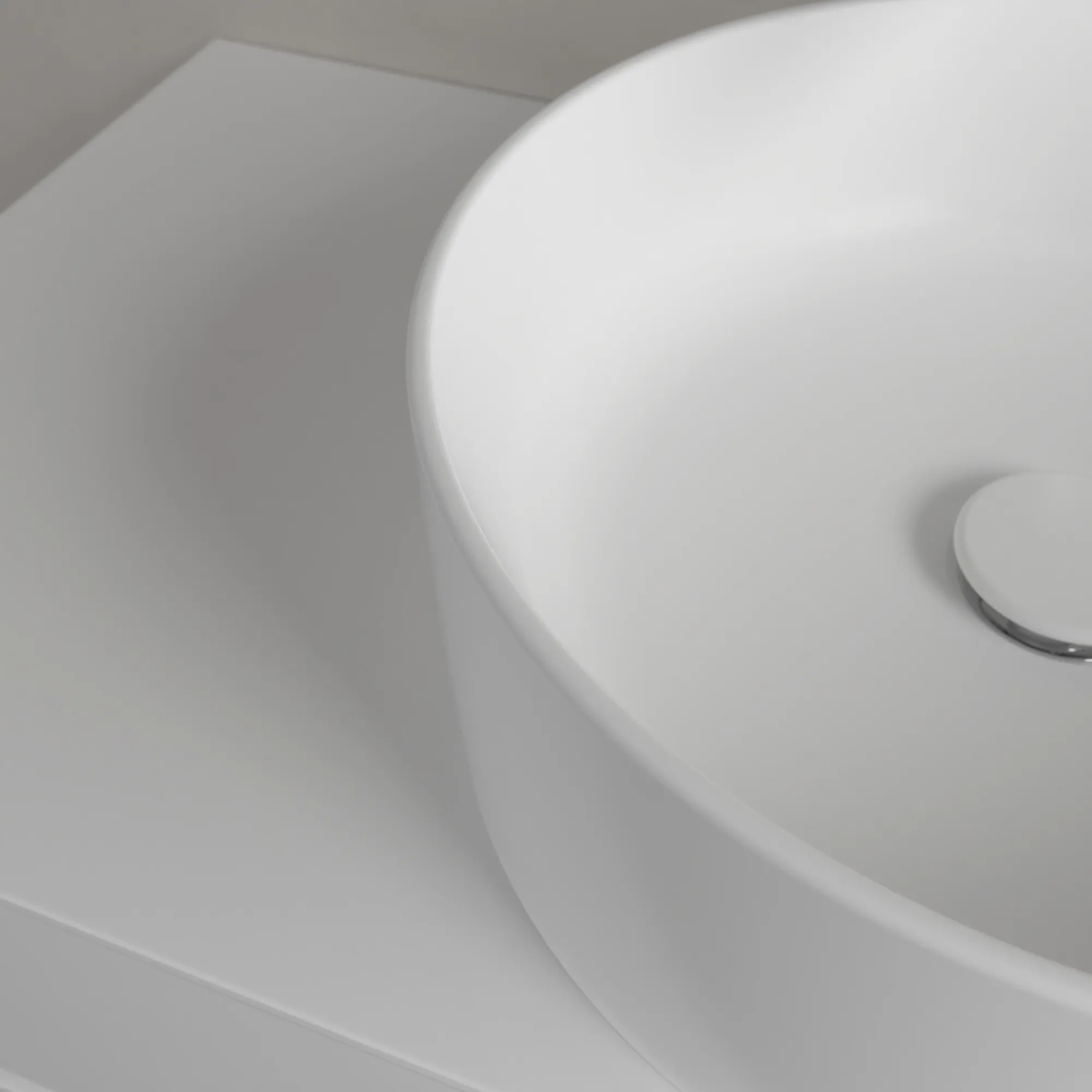 Villeroy & Boch Aufsatzwaschtisch rund aus TitanCeram „Collaro“ ⌀ 400 mm, ohne Hahnlochbohrung in Stone White