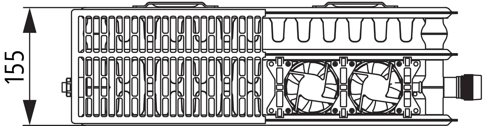 Kermi Wärmepumpen-Design-Flachheizkörper „x-flair Profil-V“ 160 × 40 cm in Farbkonzept