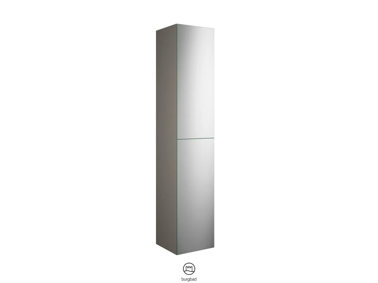 Hochschrank, 2 Spiegeltüren mit Tip-On-Technik;4 Einlegeböden;1 fester Boden, Tiefe: 350 mm, Breite: 350 mm, Höhe: 1760 mm