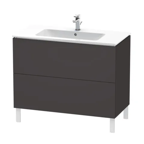 Duravit Waschtischunterschrank bodenstehend „L-Cube“ 102 × 70,4 × 48,1 cm Graphit Supermatt