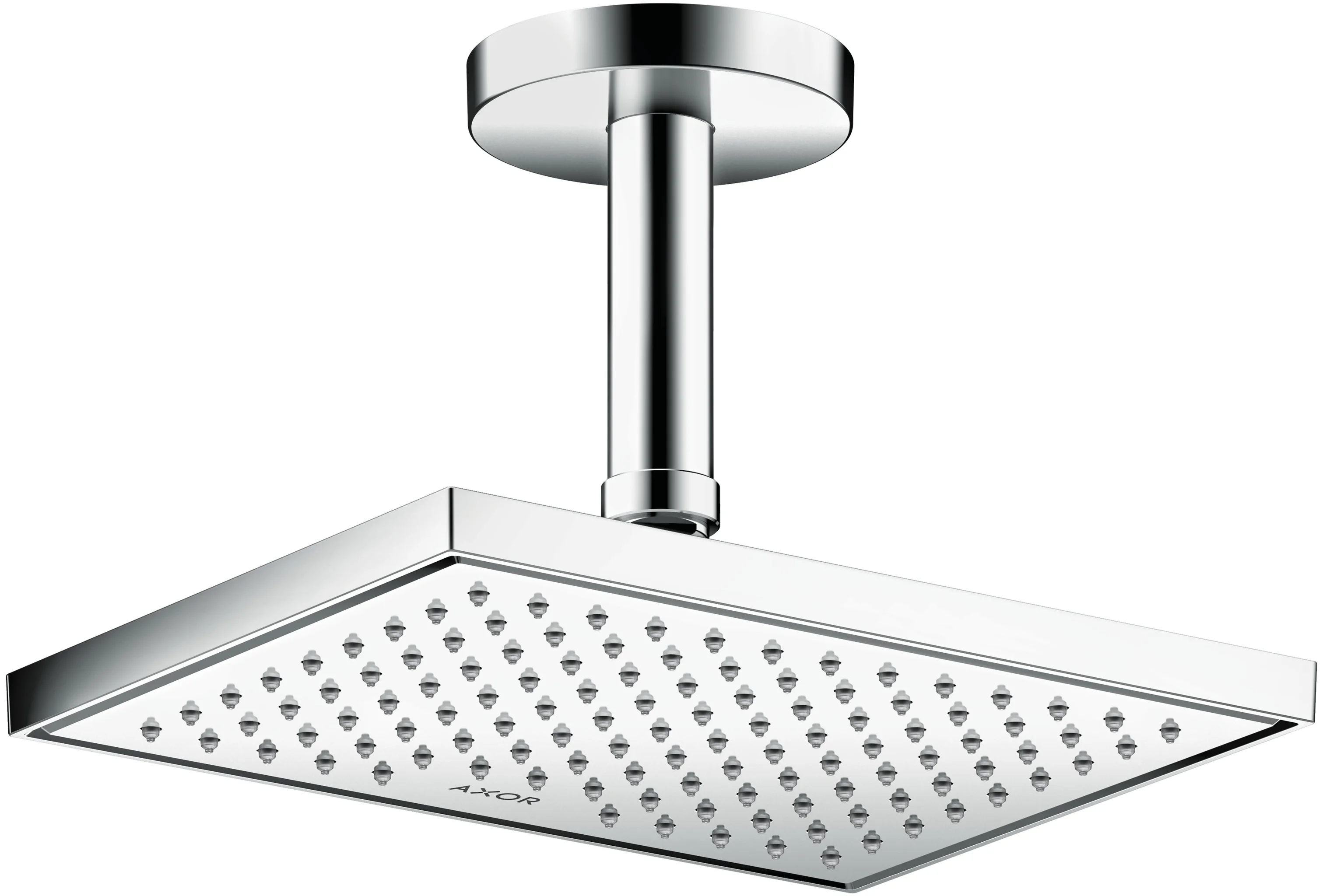 Hansgrohe AXOR ShowerSolutions Kopfbrause 1jet EcoSmart, Chrom, 245 x 185 mm, winkelverstellbar, abnehmbar zur Reinigung