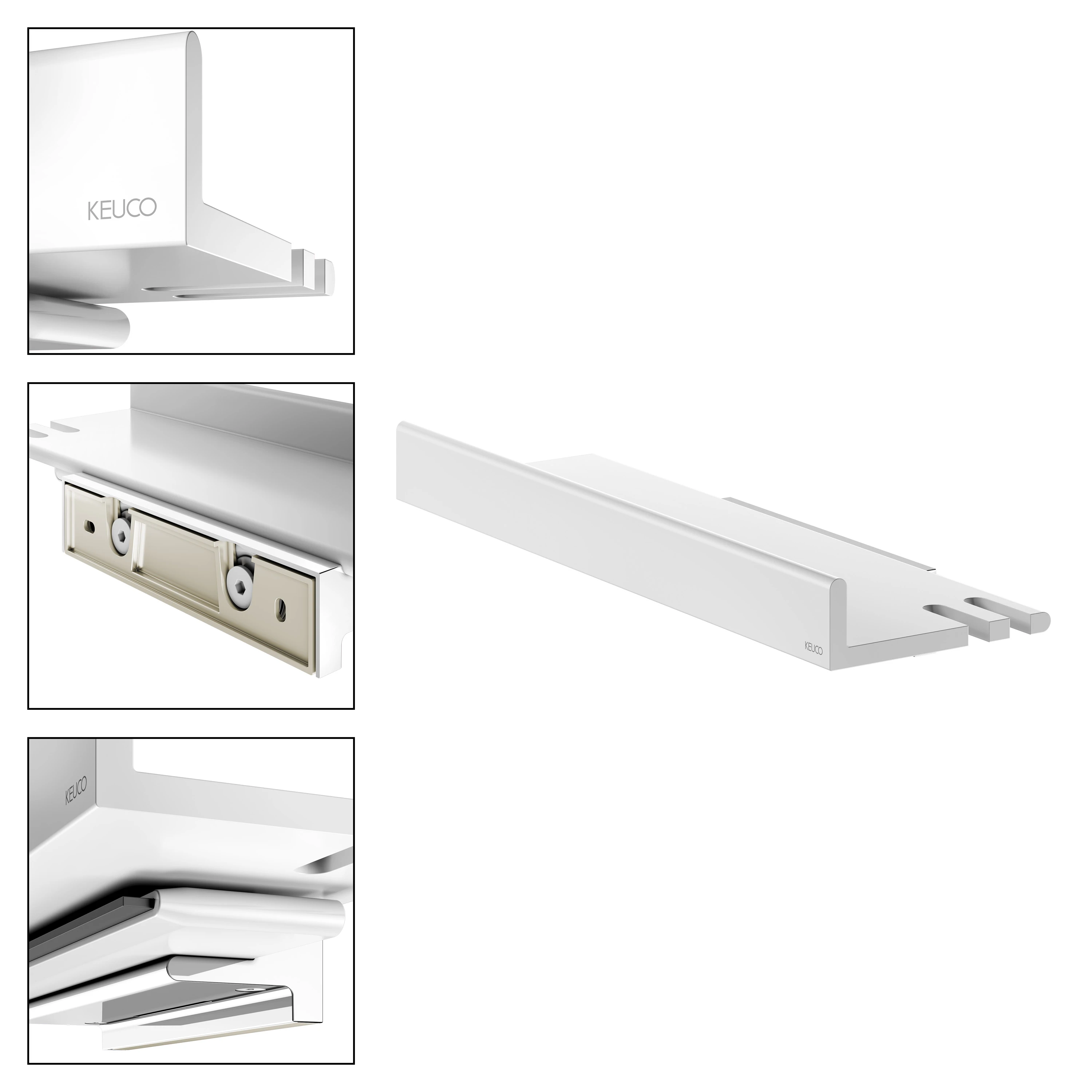 REVA 12859510000 Duschablage mit integriertem Glasabzieher weiß