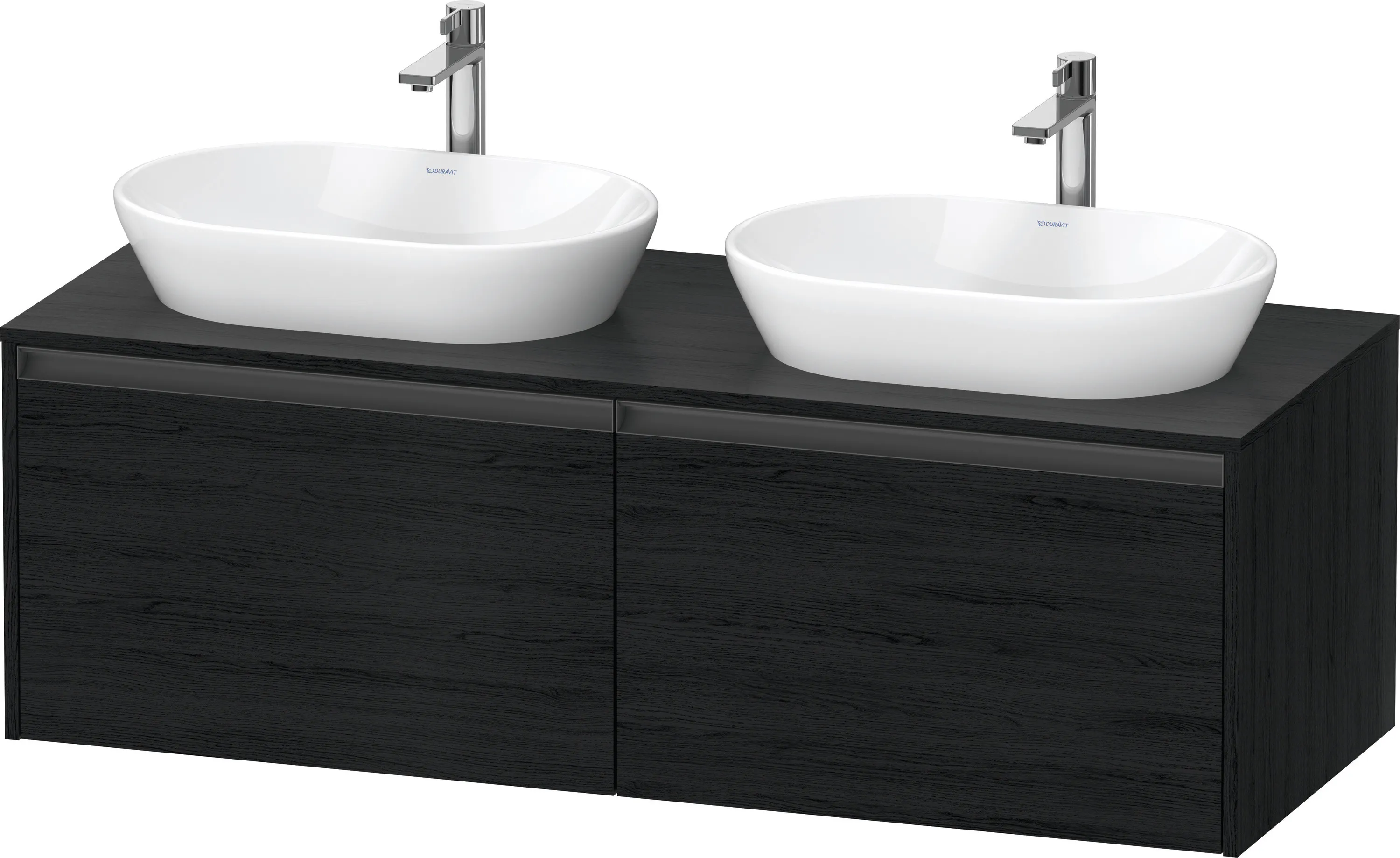 Duravit Waschtischunterschrank wandhängend „Ketho.2“ 140 × 45,9 × 55 cm Eiche Schwarz