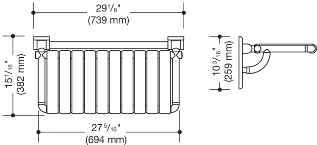 Duschklappsitz „Serie 801“ in Rubinrot