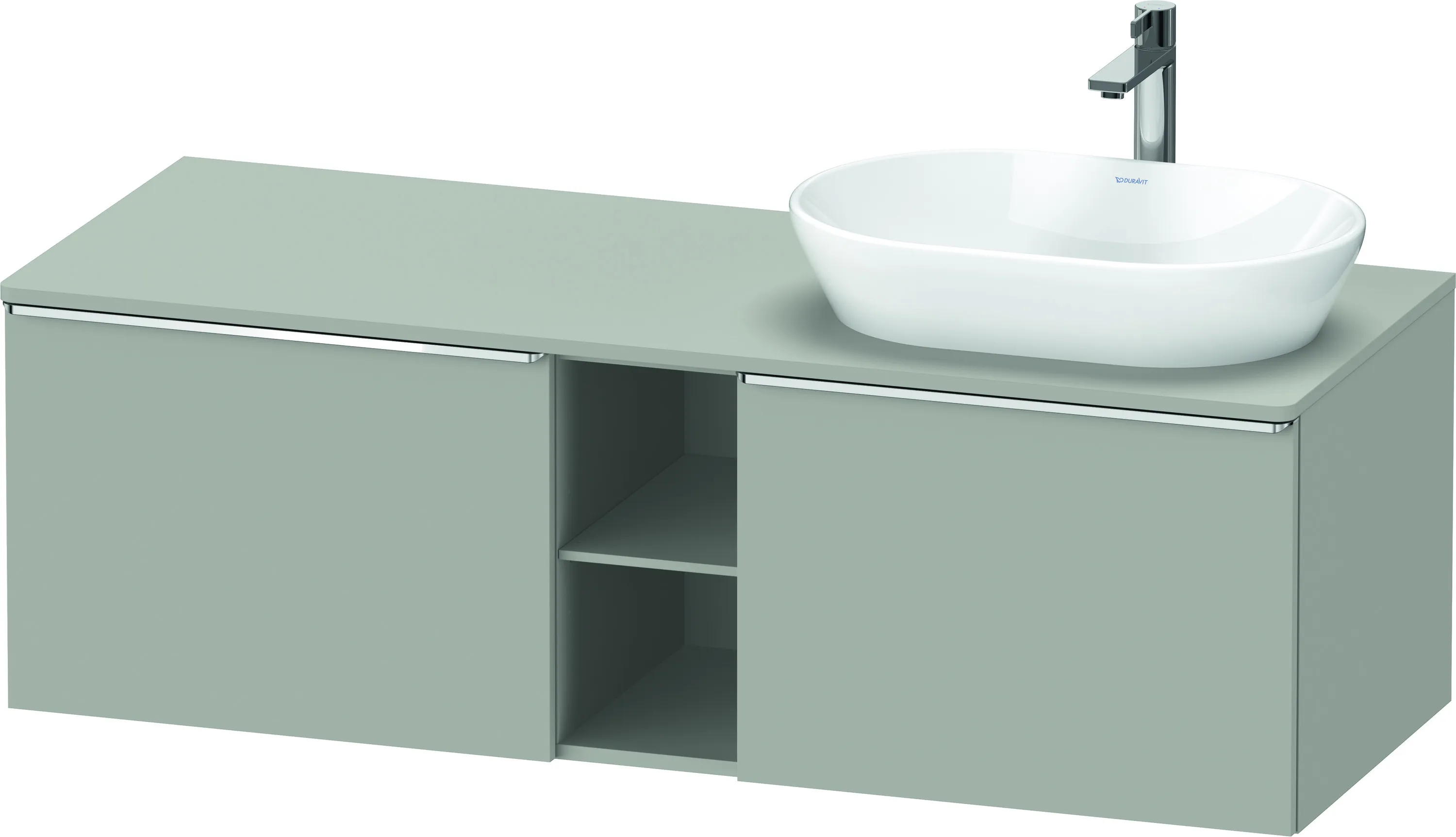 Duravit Waschtischunterschrank wandhängend „D-Neo“ 140 × 45,9 × 55 cm Betongrau Matt