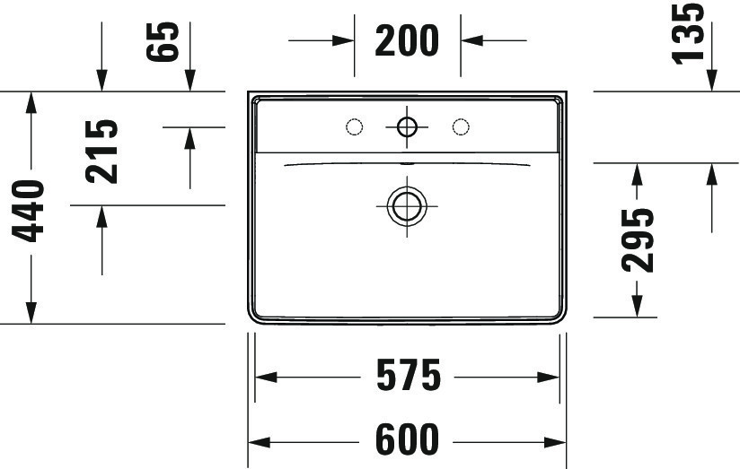 Wandwaschtisch „D-Neo“, mit Überlauf, Hahnlochposition mittig Wandwaschtisch „D-Neo“, mit Überlauf, Hahnlochposition mittig