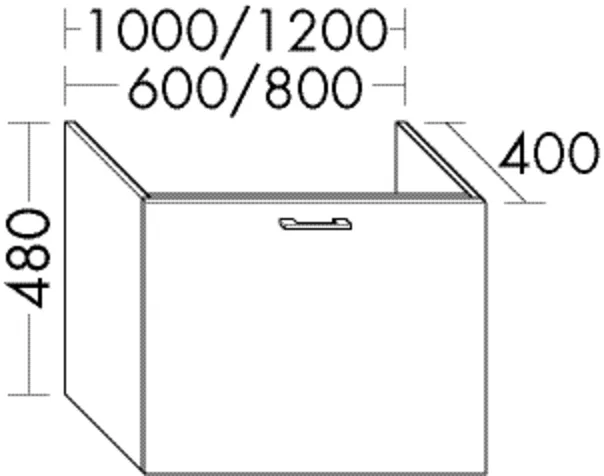 Burgbad Waschtischunterschrank Sys30, 400x600x480 mm, 1 Auszug, inkl. Raumsparsiphon
