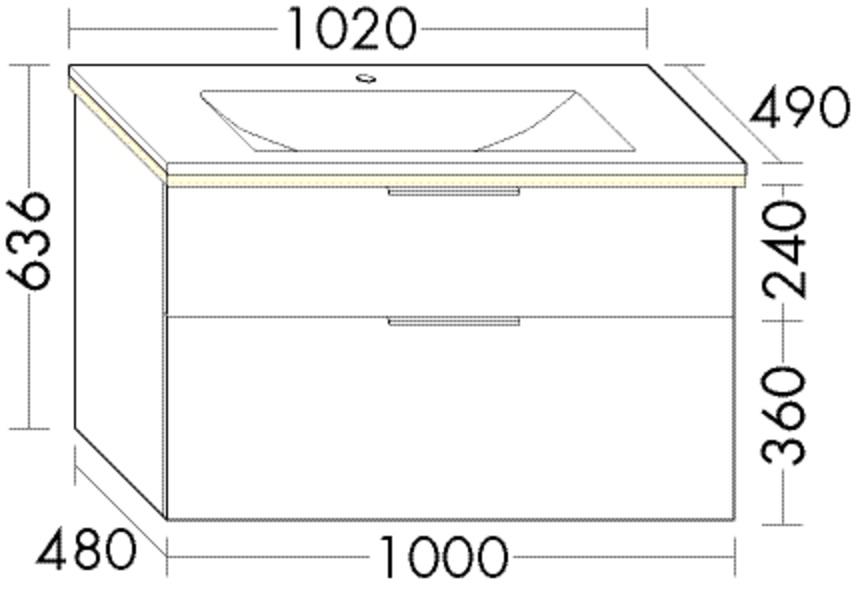 burgbad Badmöbelset „Eqio“ 102 × 49 × 63,6 cm 