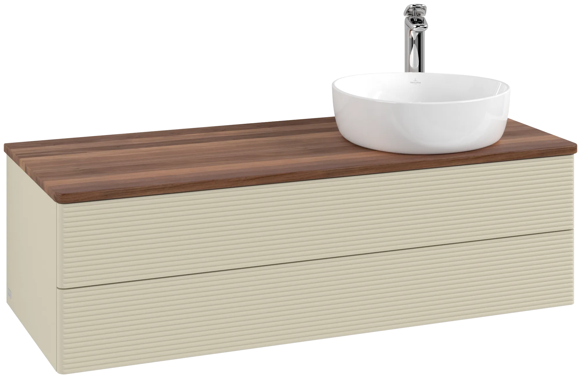 Villeroy & Boch Waschtischunterschrank „Antao“ 1200 × 360 × 500 mm Silk Grey Matt Lacquer, für Becken rechts, ohne Beleuchtung Villeroy & Boch Waschtischunterschrank „Antao“ 1200 × 360 × 500 mm Silk Grey Matt Lacquer, für Becken rechts, ohne Beleuchtung