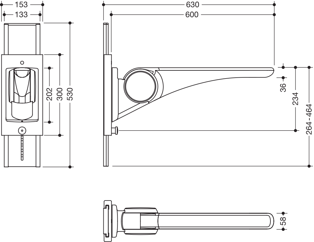 HEWI Stützklappgriff „Serie 802 LifeSystem“