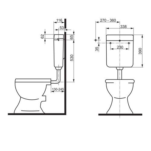 Set-Stand-WC mit WC-Sitz und Spülkasten, mit Soft Closing