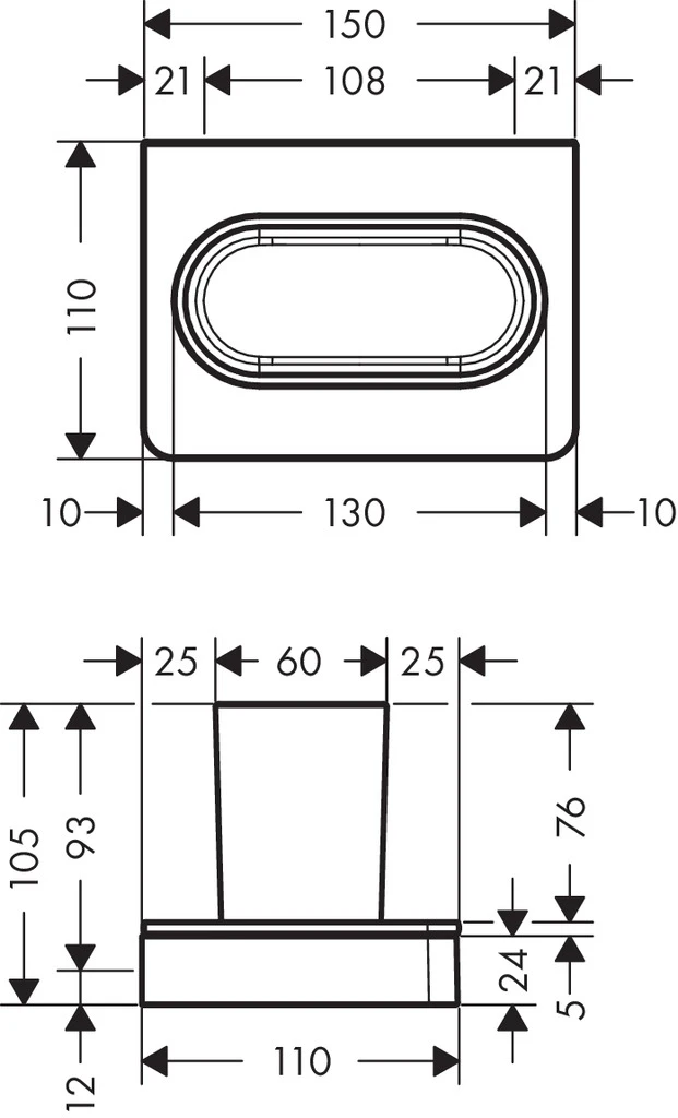 Zahnglas Axor Universal Accessories mit Halter chrom