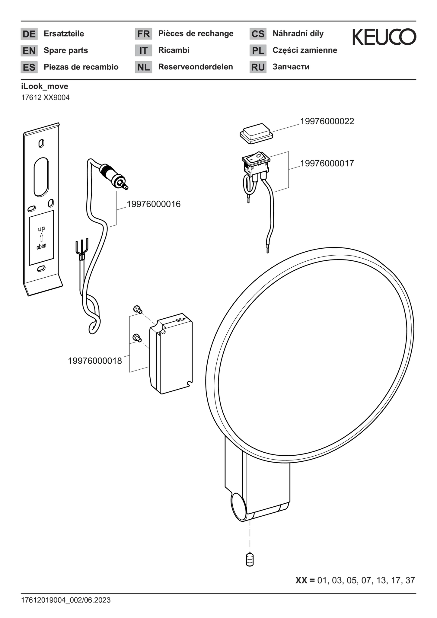 KEUCO Kosmetikspiegel mit Wippschalter „iLook_move“ Rund, mit Beleuchtung in Aluminium-finish, ⌀ 212 mm KEUCO Kosmetikspiegel mit Wippschalter „iLook_move“ Rund, mit Beleuchtung in Aluminium-finish, ⌀ 212 mm