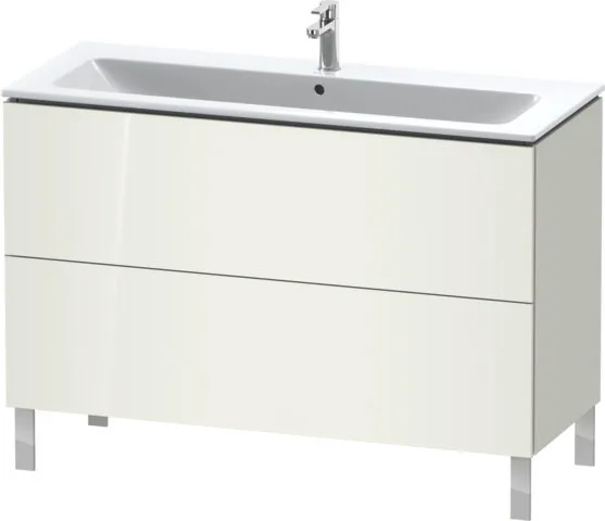 Duravit Waschtischunterschrank bodenstehend „L-Cube“ 122 × 70,4 × 48,1 cm Weiß Hochglanz
