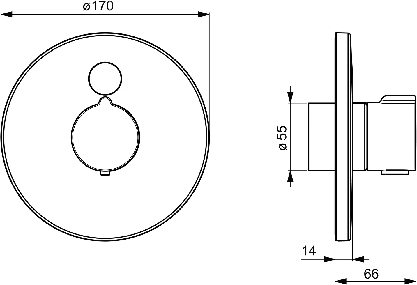 HansaELECTRA Duscharmatur 8090 Rosette rund 12 V Chrom HansaELECTRA Duscharmatur 8090 Rosette rund 12 V Chrom