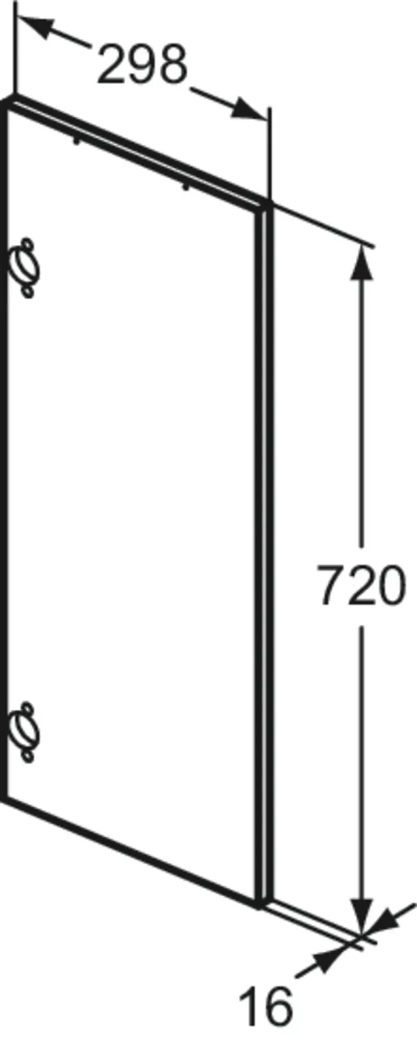 Ideal Standard Eurovit+ Tür für Hochschrank, Hochglanz weiß lackiert, Maße 298 x 720 mm