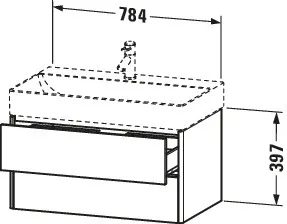 Duravit Waschtischunterschrank wandhängend „XSquare“ 78,4 × 39,7 × 46 cm