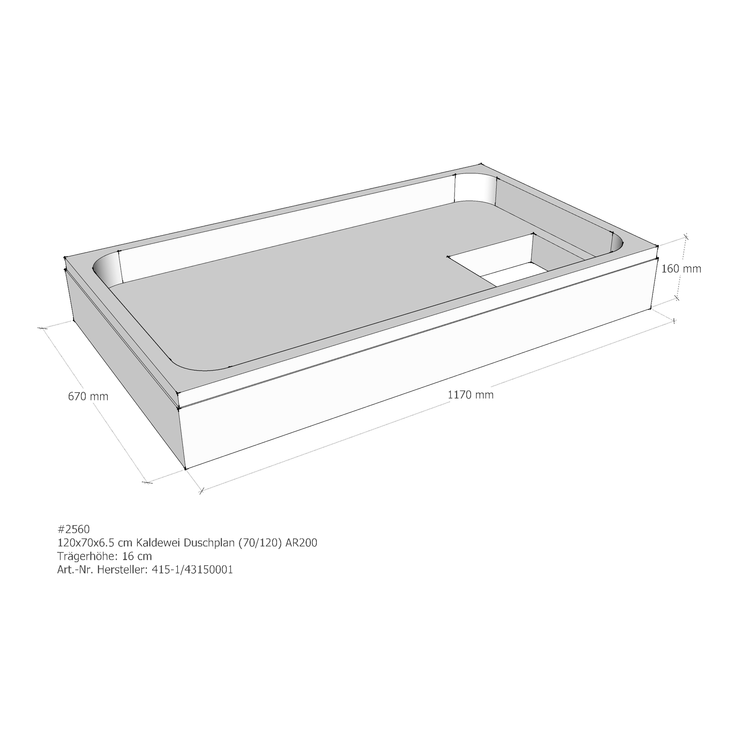 Duschwannenträger für Kaldewei Duschplan 120 × 70 × 6,5 cm Duschwannenträger für Kaldewei Duschplan 120 × 70 × 6,5 cm