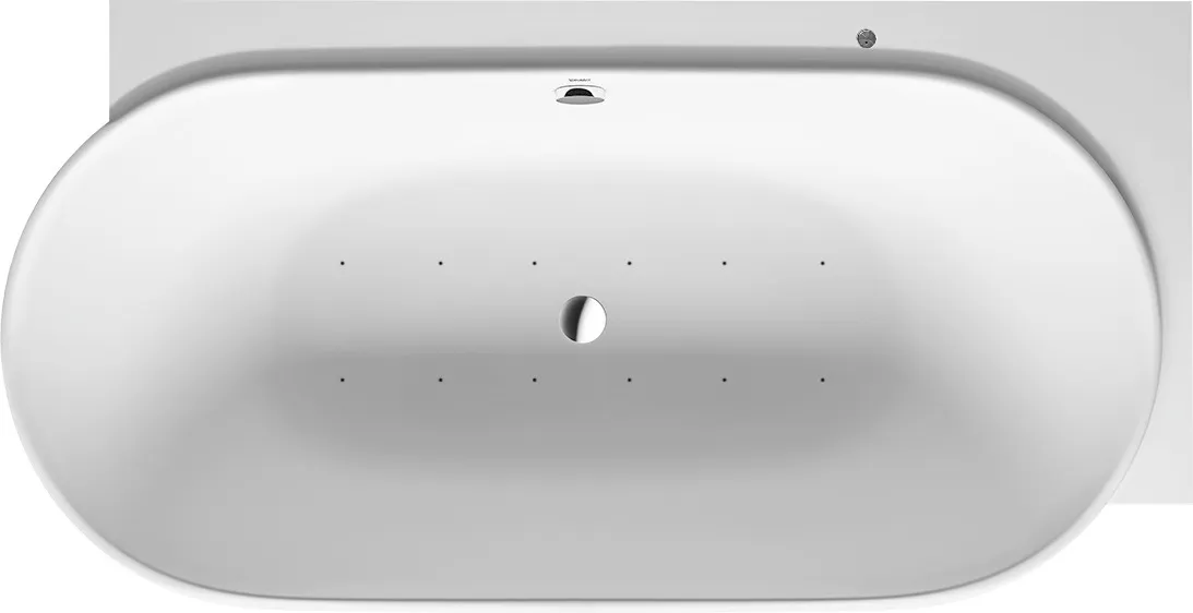 Duravit Whirlwanne „Luv“ vorwand oval 1850 × 950 mm, rechts mit Air-System, in Weiß (matt) Ausführung: rechts / Größe: 185 × 95 cm / Whirlsystem: mit Air-System Duravit Whirlwanne „Luv“ vorwand oval 1850 × 950 mm, rechts mit Air-System, in Weiß (matt) Ausführung: rechts / Größe: 185 × 95 cm / Whirlsystem: mit Air-System