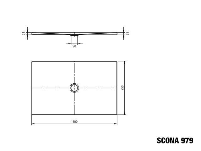 Kaldewei rechteck Duschwanne „Scona“ 75 × 150 cm in alpinweiß
