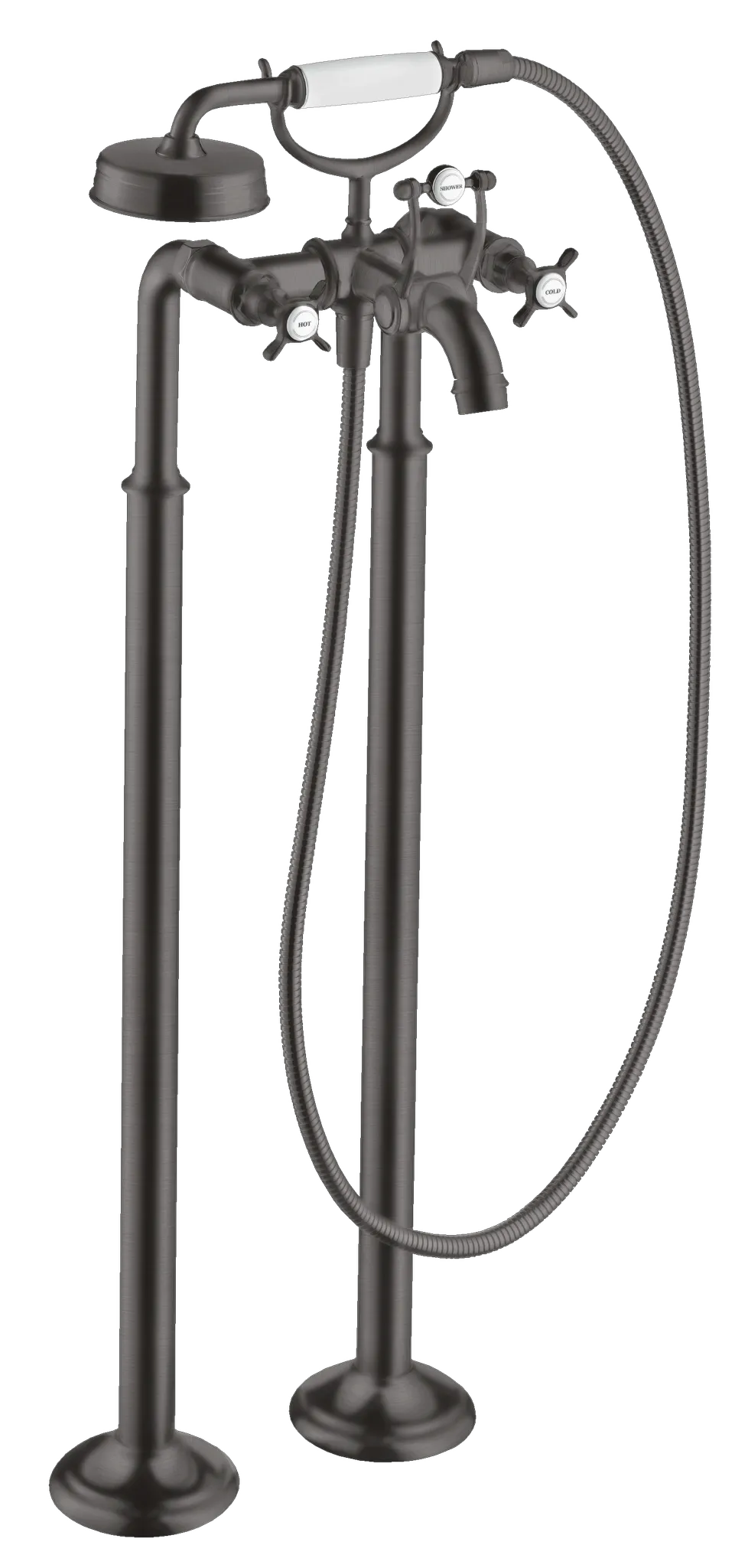 Hansgrohe AXOR Montreux 2-Griff Wannenarmatur bodenstehend, Brushed Black Chrome, Ausladung 234 mm Hansgrohe AXOR Montreux 2-Griff Wannenarmatur bodenstehend, Brushed Black Chrome, Ausladung 234 mm