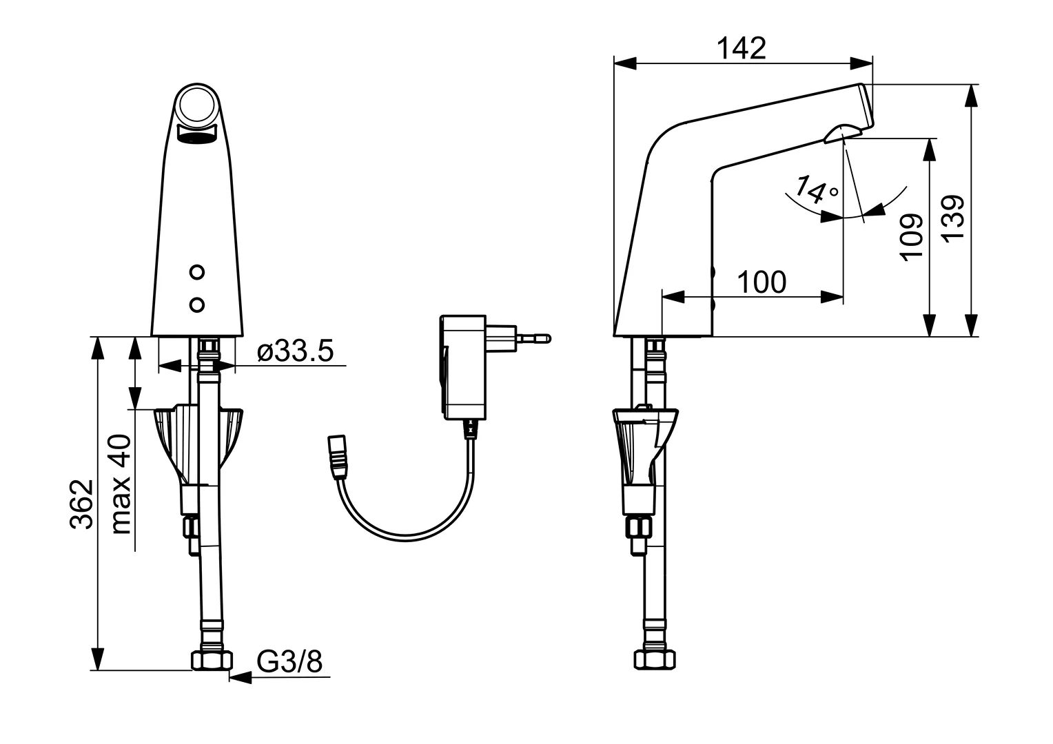HansaDESIGNO Waschtischbatterie Style 5193, 230⁄9 V Ausld. 100 mm DN15 chr HansaDESIGNO Waschtischbatterie Style 5193, 230⁄9 V Ausld. 100 mm DN15 chr
