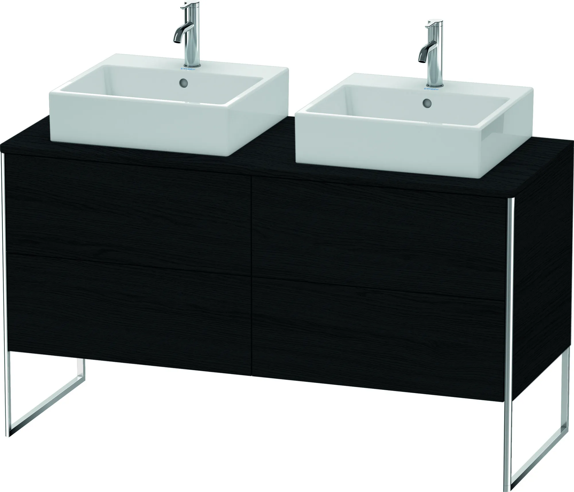 Duravit Waschtischunterschrank bodenstehend „XSquare“ 140 × 77,8 × 54,8 cm Eiche Schwarz