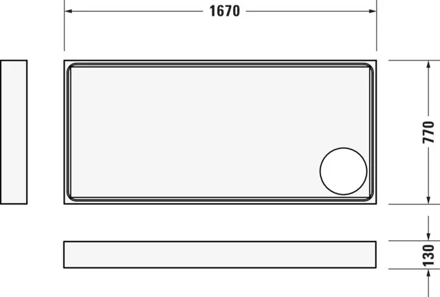 Duravit rechteck Duschwanne „Starck Slimline“ 170 × 80 cm ohne Antislip, ohne Oberflächenveredelung, in Weiß Duravit rechteck Duschwanne „Starck Slimline“ 170 × 80 cm ohne Antislip, ohne Oberflächenveredelung, in Weiß