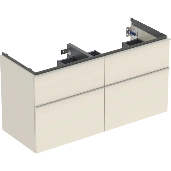 Geberit iCon Unterschrank für Doppelwaschtisch, 4 Schubladen, sandgrau, 118,4 x 61,5 x 47,6 cm Geberit iCon Unterschrank für Doppelwaschtisch, 4 Schubladen, sandgrau, 118,4 x 61,5 x 47,6 cm