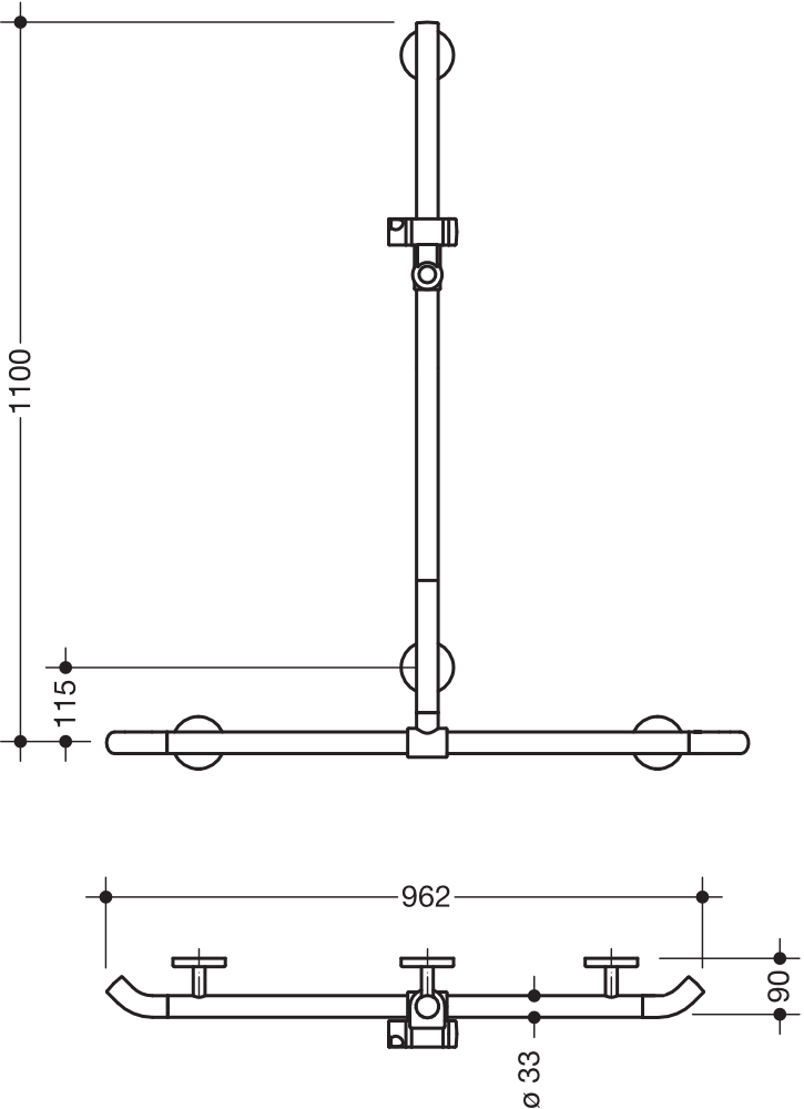 HEWI Haltegriff „System 800K“ in Rubinrot