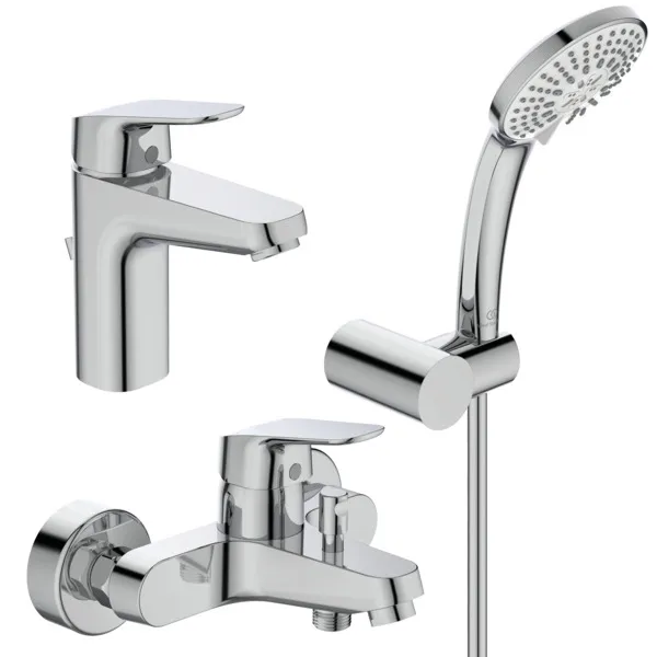 Ideal Standard Armaturenpaket Ceraflex, Armaturen-Paket mit WT-Arm., Brause-Arm. und 3-Funktions-HB-Set, Chrom Ideal Standard Armaturenpaket Ceraflex, Armaturen-Paket mit WT-Arm., Brause-Arm. und 3-Funktions-HB-Set, Chrom