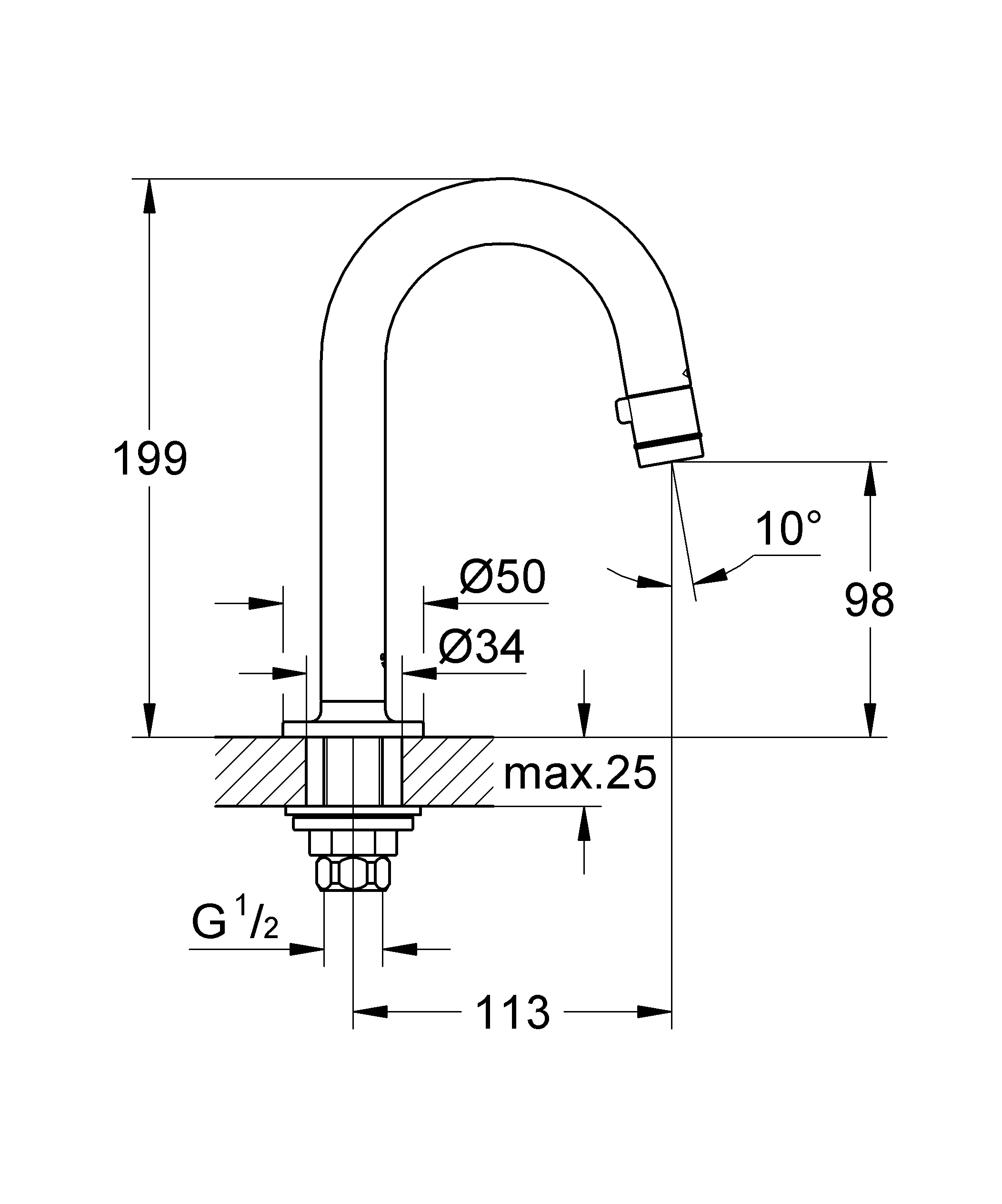 Waschtisch-Standventil Universal 20201, C-Auslauf, chrom