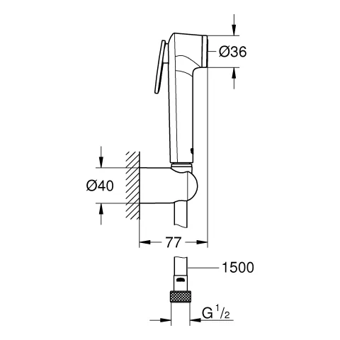 Wandhalterset Tempesta-F Trigger Spray 30 26353, 1 Strahlart, Handbrause mit Betätigungstaste, Handbrausehalter, Brauseschlauch 1.500 mm, chrom Wandhalterset Tempesta-F Trigger Spray 30 26353, 1 Strahlart, Handbrause mit Betätigungstaste, Handbrausehalter, Brauseschlauch 1.500 mm, chrom