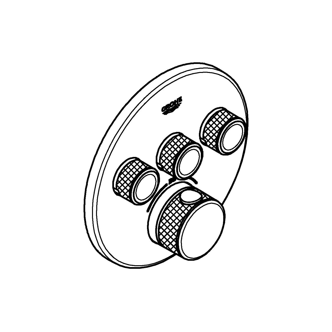 Thermostat Grohtherm SmartControl 29121, mit 3 Absperrventilen, Fertigmontageset für Rapido SmartBox, Wandrosette rund, chrom