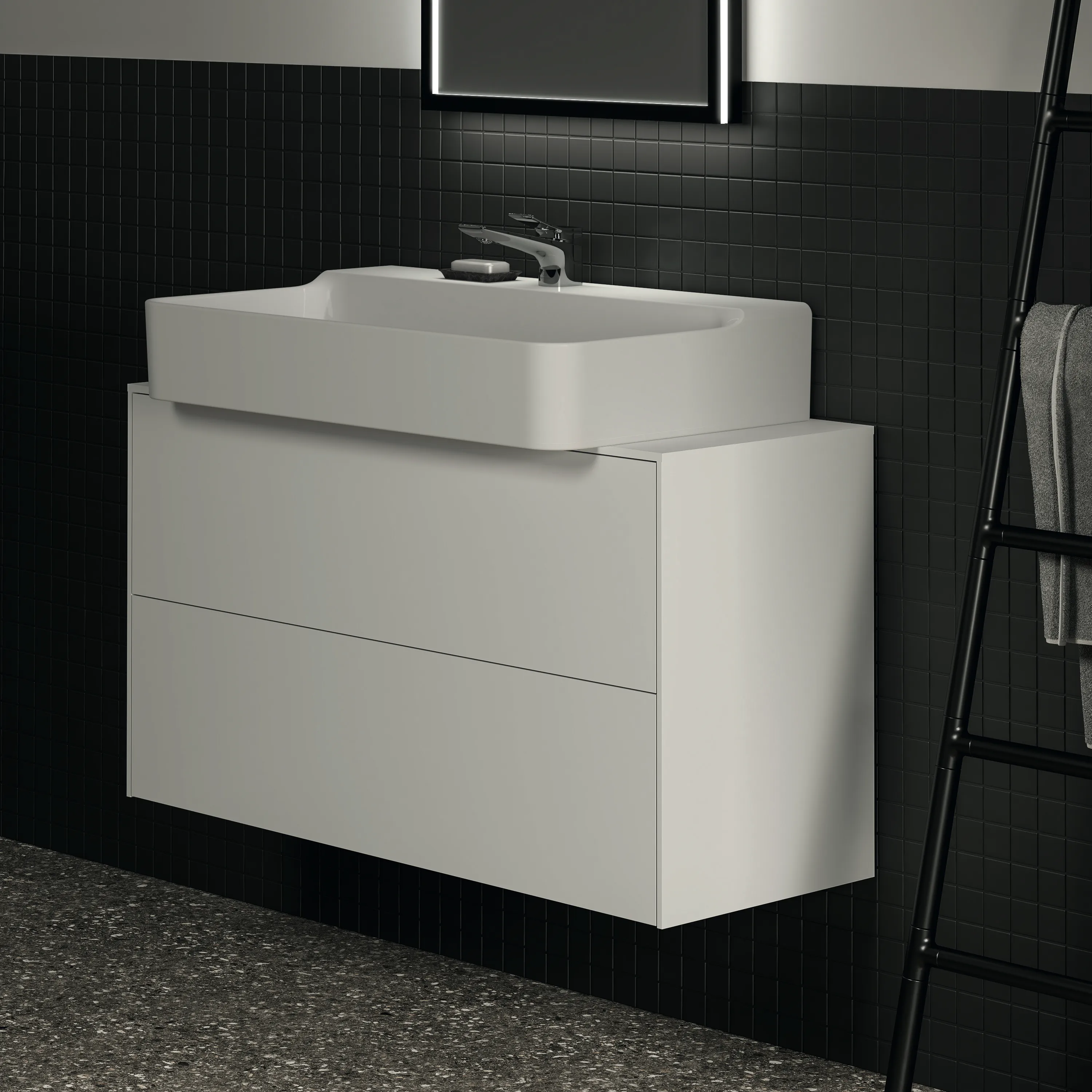 Ideal Standard Waschtischunterschrank „Conca“ 100,2 × 55 × 37,3 cm Weiß matt lackiert