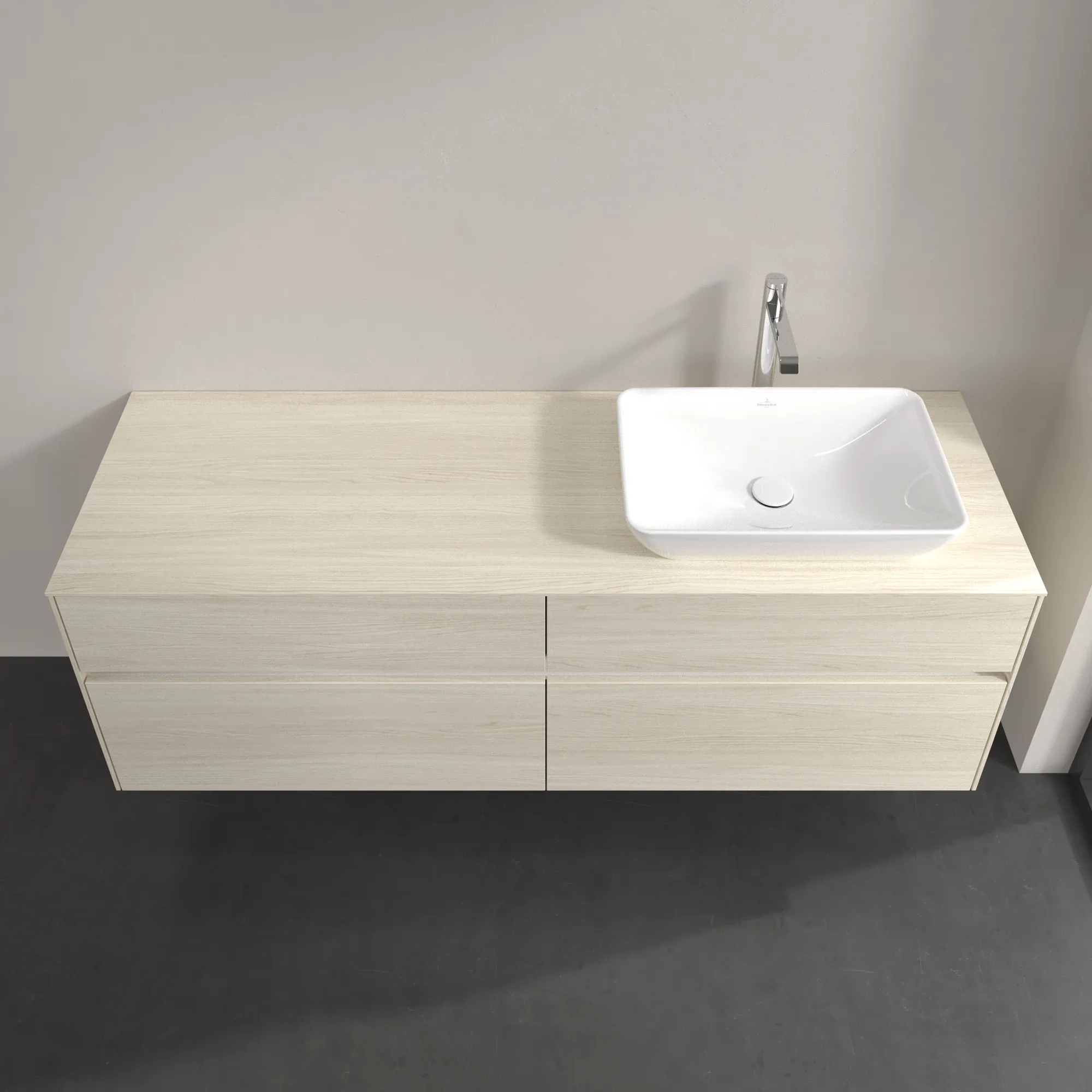 Villeroy & Boch Waschtischunterschrank „Collaro“ 1600 × 548 × 500 mm White Oak, ohne Beleuchtung, für Becken rechts Villeroy & Boch Waschtischunterschrank „Collaro“ 1600 × 548 × 500 mm White Oak, ohne Beleuchtung, für Becken rechts