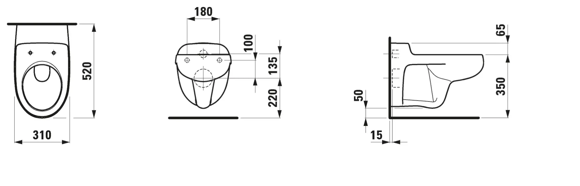 Laufen Wand-Tiefspül-WC „Florakids“ 310 × 300 × 520 mm in Weiß Laufen Wand-Tiefspül-WC „Florakids“ 310 × 300 × 520 mm in Weiß