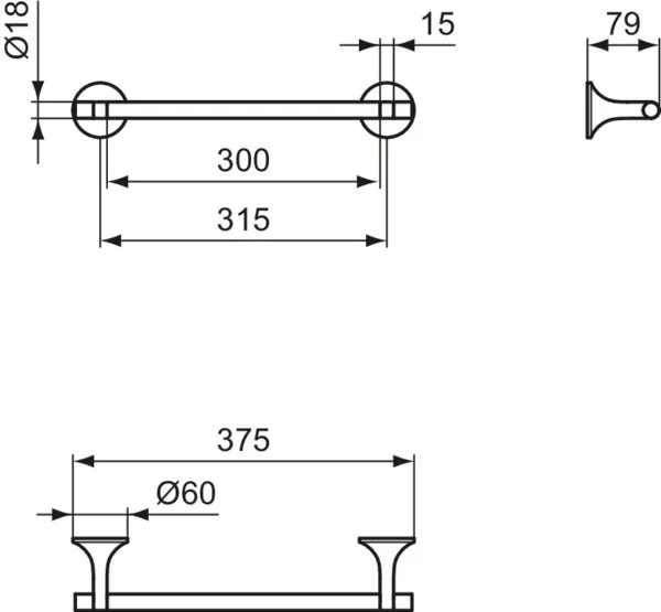 Handtuchhalter La Dolce Vita 375 mm Brushed Gold Handtuchhalter La Dolce Vita 375 mm Brushed Gold