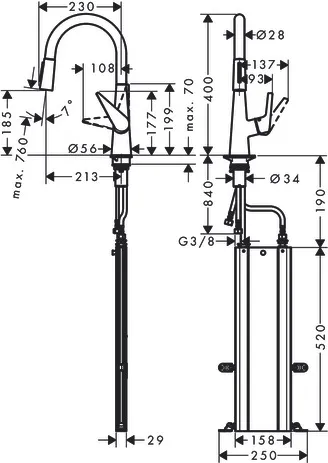 Spültischmischer 200 Talis M51 Ausziehbrause 2jet sBox chrom Spültischmischer 200 Talis M51 Ausziehbrause 2jet sBox chrom