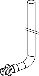 TECEflex HK-Montagewinkel 15 mm Dimension 16, Länge 300 mm, CU vernickelt