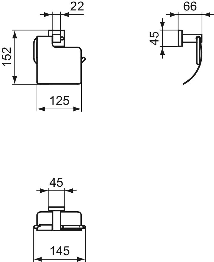 Papierrollenhalter IOM Cube, Chrom Papierrollenhalter IOM Cube, Chrom