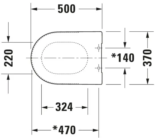 Duravit WC-Sitz „Starck 2“ 37 × 50 × 3,7 cm Duravit WC-Sitz „Starck 2“ 37 × 50 × 3,7 cm