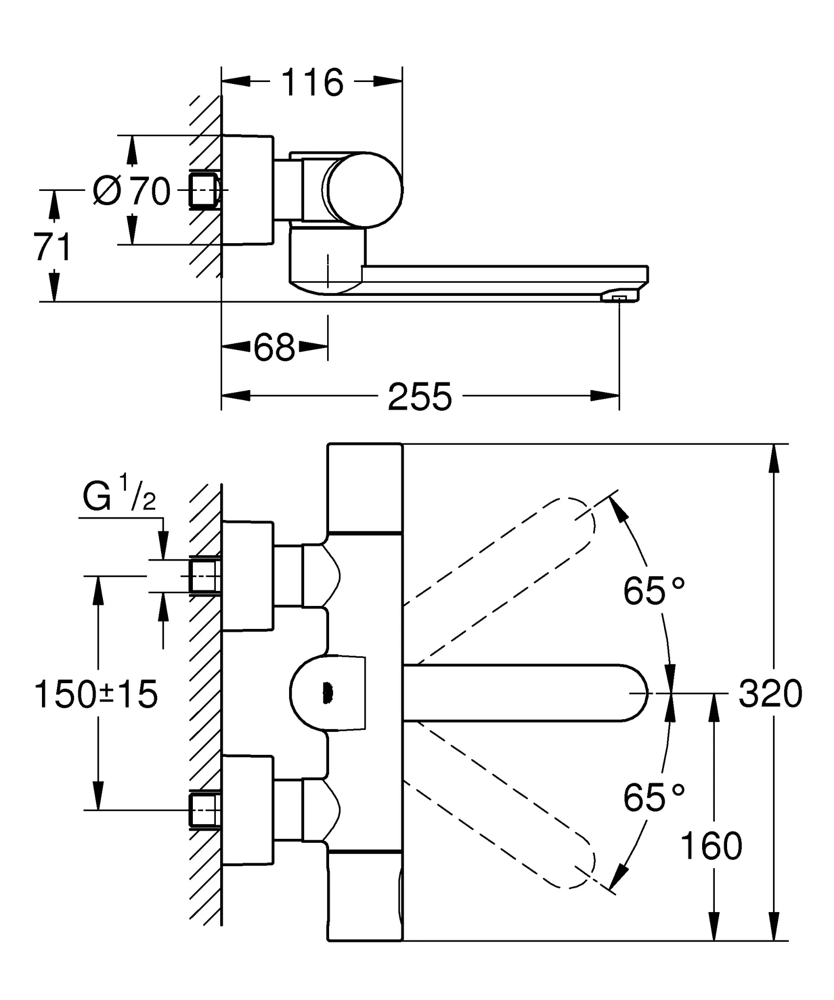 Grohe Eurosmart CE Infrarot-Elektronik Waschtisch-Wandarmatur mit Mischeinrichtung und Thermostat, chrom Grohe Eurosmart CE Infrarot-Elektronik Waschtisch-Wandarmatur mit Mischeinrichtung und Thermostat, chrom