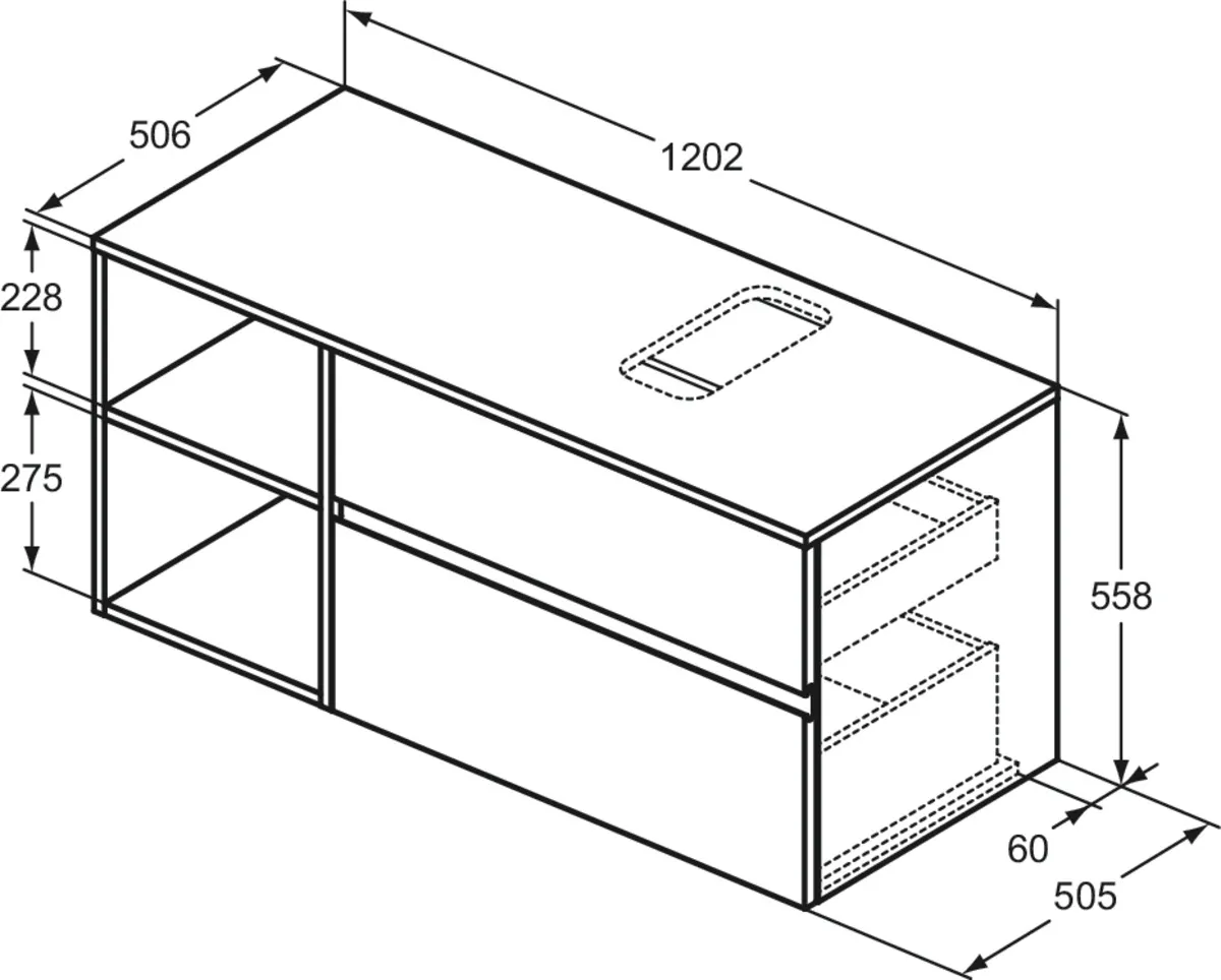 Ideal Standard Waschtischunterschrank „Finesse“ 120,2 × 55,8 × 50,5 cm Greige matt Ideal Standard Waschtischunterschrank „Finesse“ 120,2 × 55,8 × 50,5 cm Greige matt