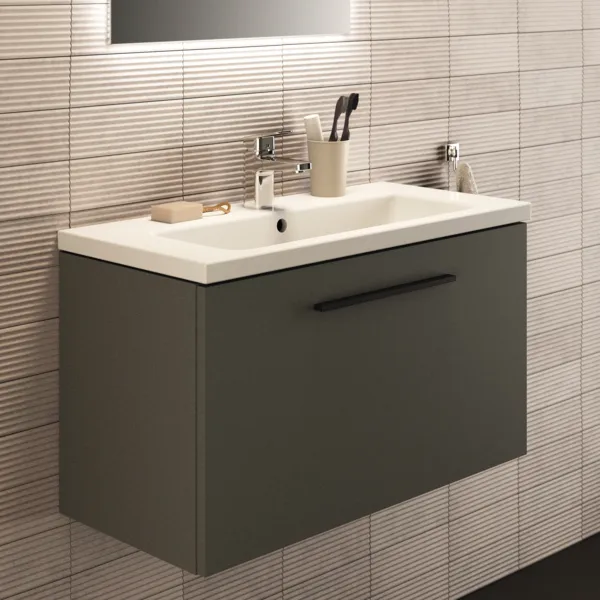 Ideal Standard Waschtischunterschrank „i.lifeS“ 80 × 44 × 37,5 cm Quarzgrau matt