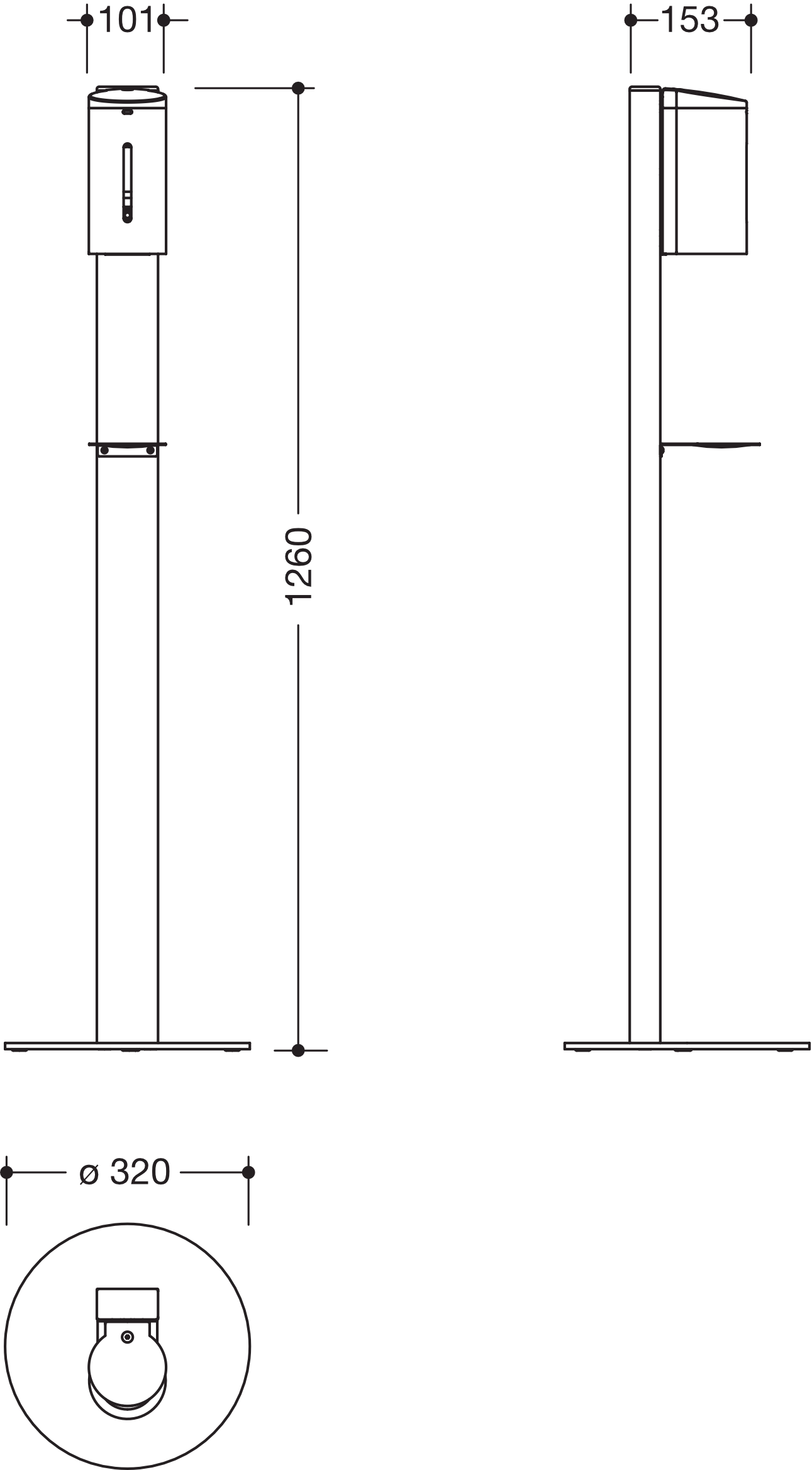 HEWI Desinfektionsspender 32 cm