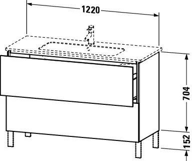 Duravit Waschtischunterschrank bodenstehend „L-Cube“ 122 × 70,4 × 48,1 cm