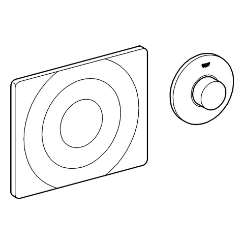 Pneumatik-Betätigung 37059, Hand-Fernbetätigung, Abdeckplatte Surf 156 x 197 mm, chrom Pneumatik-Betätigung 37059, Hand-Fernbetätigung, Abdeckplatte Surf 156 x 197 mm, chrom